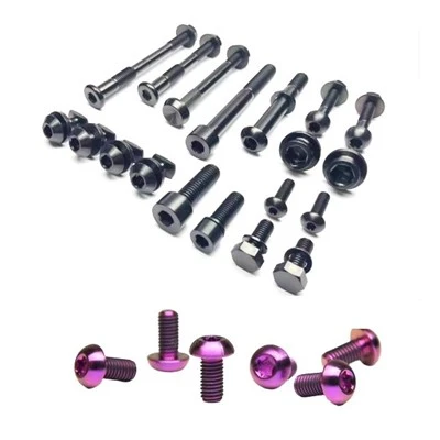 Titanium anodiserende bouten voor fiets